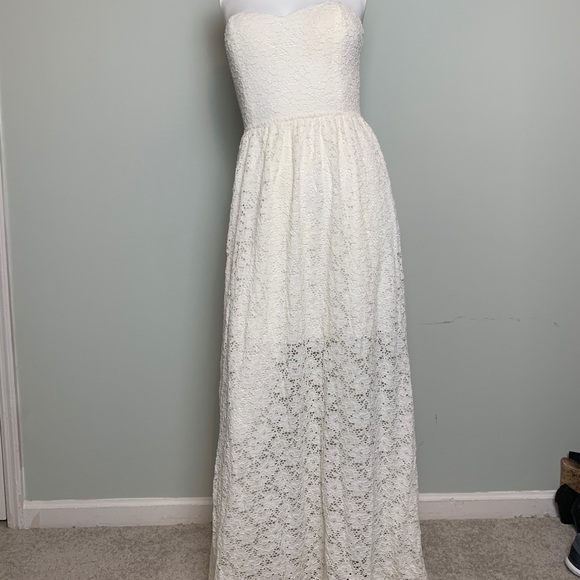 womens cream maxi dress